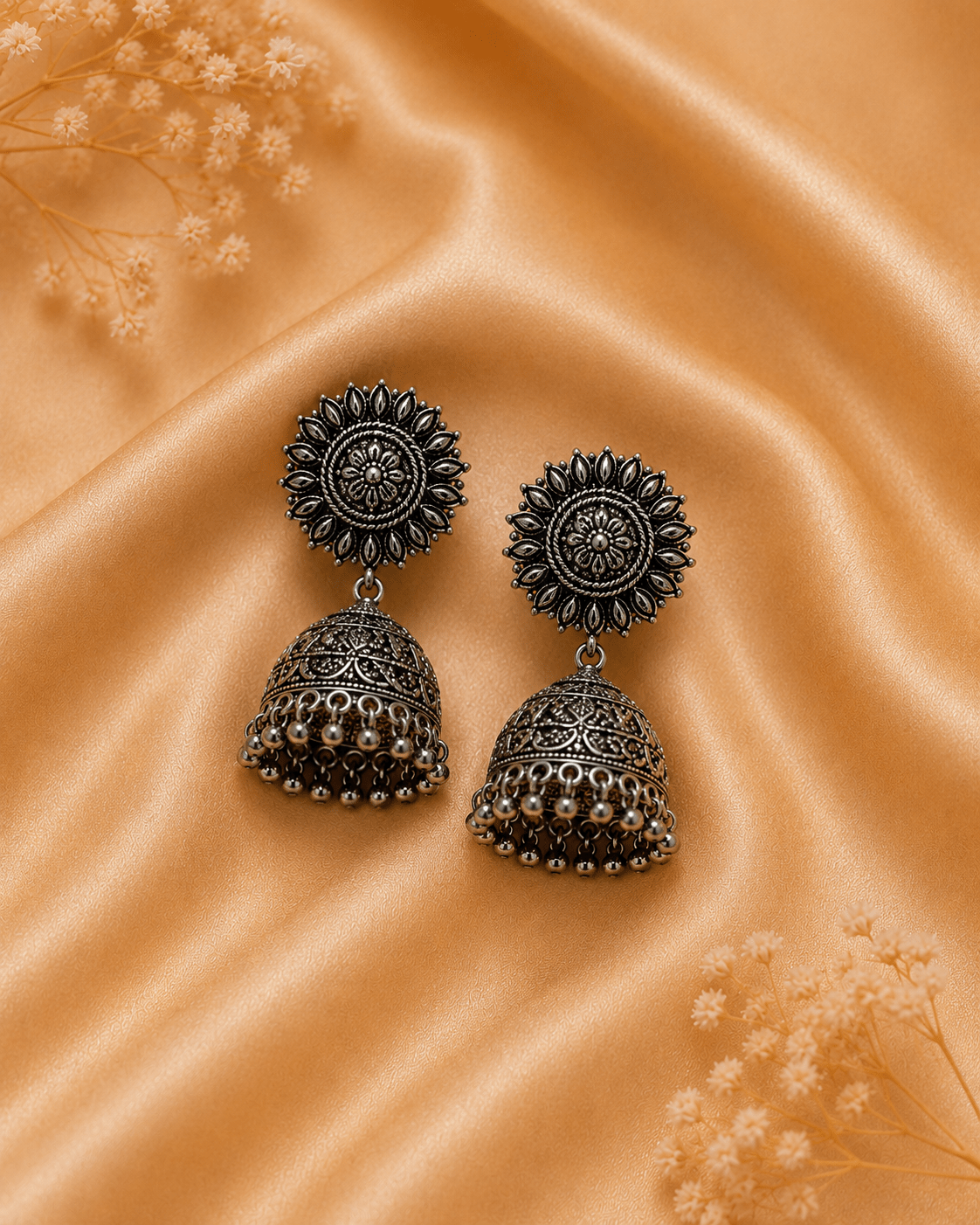 Vintage Oxidized Jhumka - Zenrovia