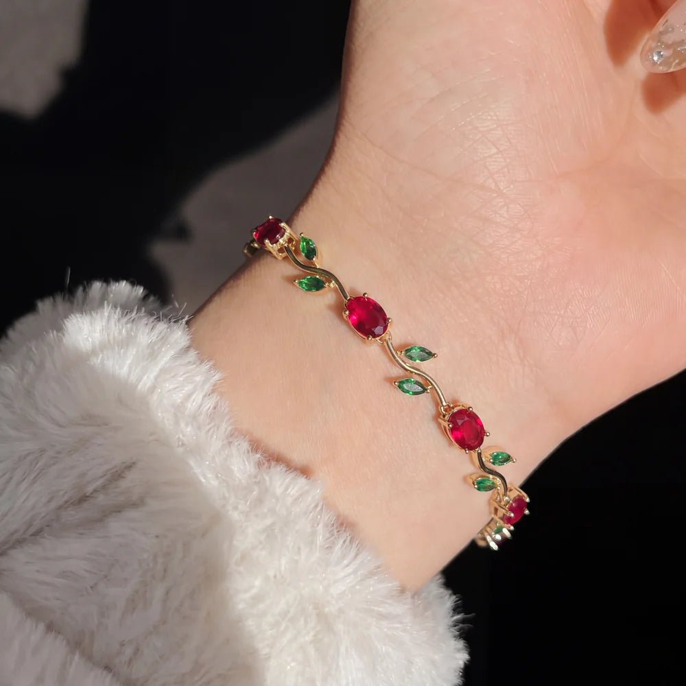 Gold Plated Crystal Stones Tulip Bracelet for Girls/Women - Zenrovia