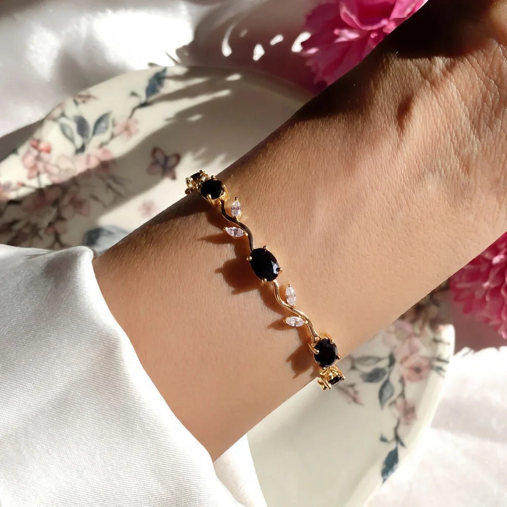 Gold Plated Crystal Stones Tulip Bracelet for Girls/Women - Zenrovia