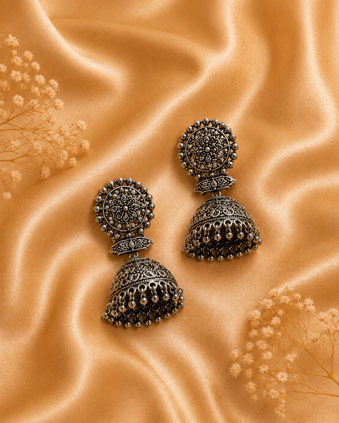 Vintage Oxidized Jhumka - Zenrovia