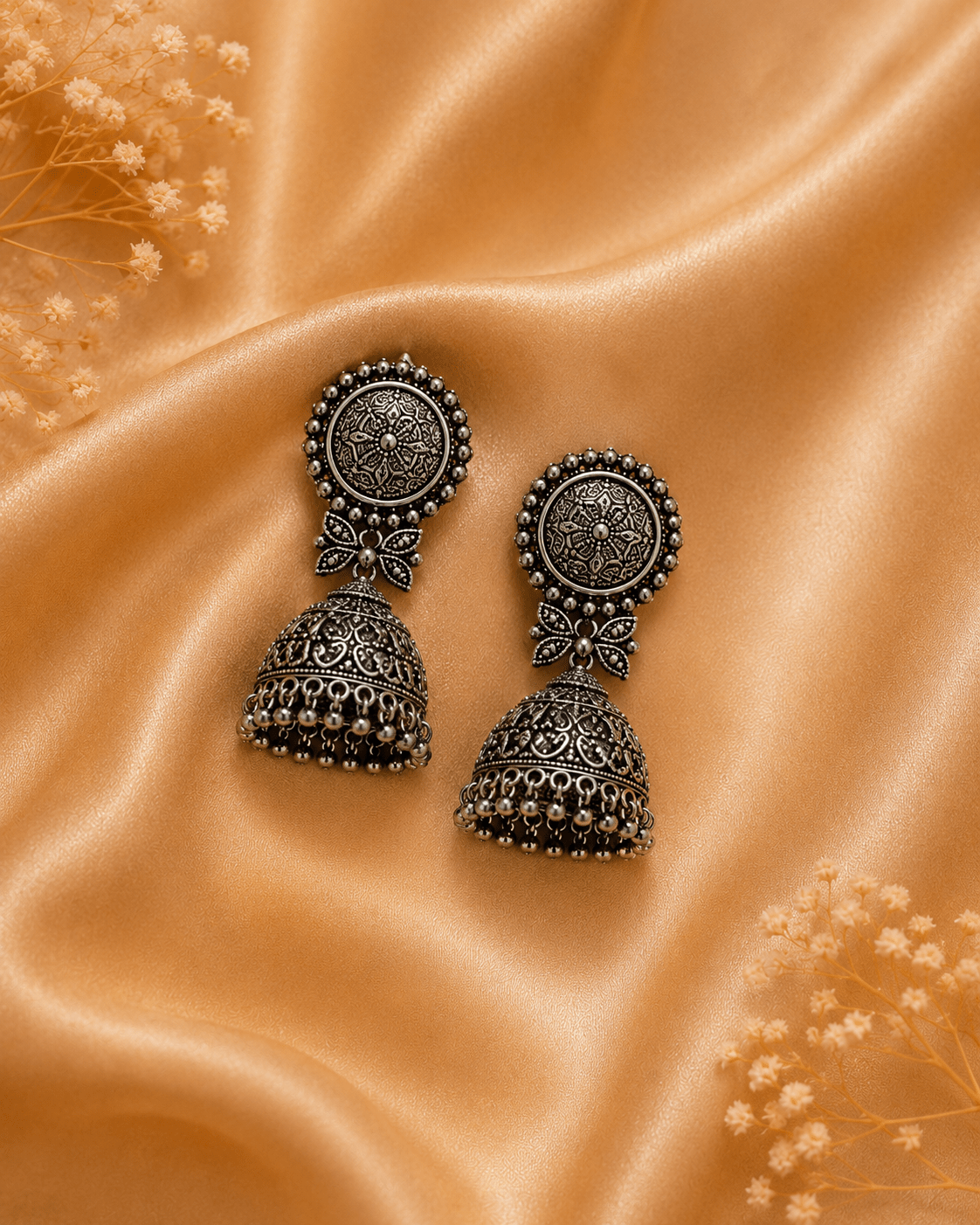 Vintage Oxidized Jhumka - Zenrovia