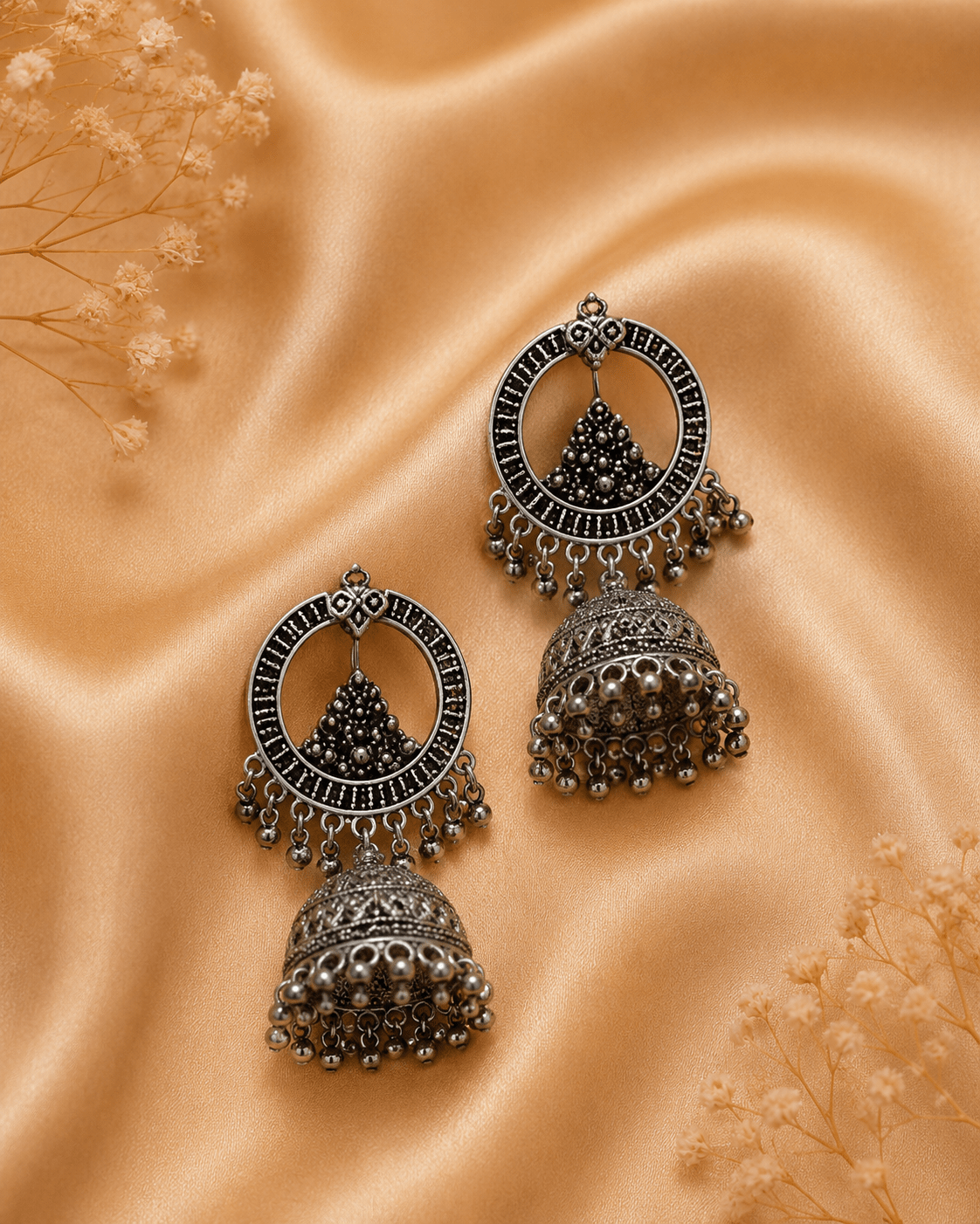 Vintage Oxidized Jhumka - Zenrovia